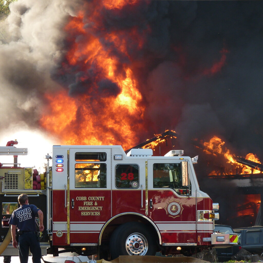 Photo of a house ablaze