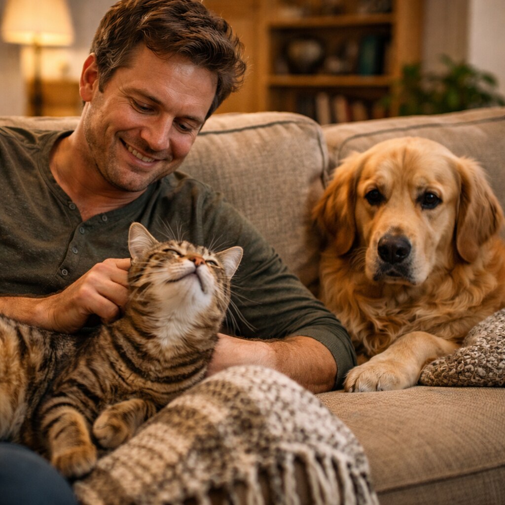 Generated image of a jealous dog