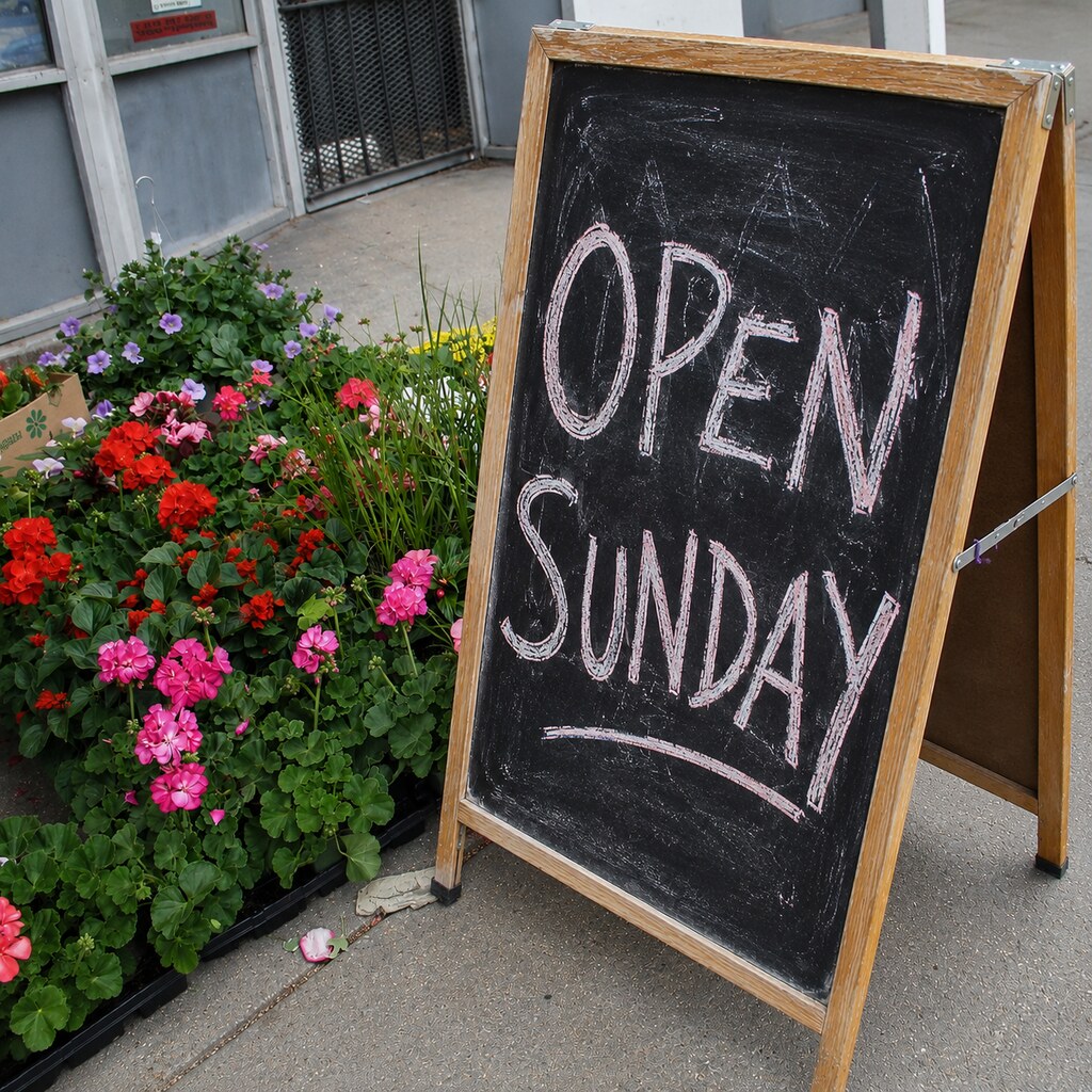 Altered photo of a sign saying Sunday