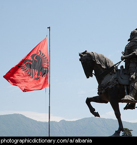 Photo of the Albanian flag