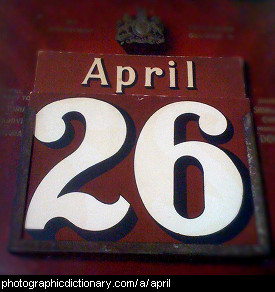 Photo of a calendar on April