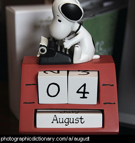 Photo of a calendar on August
