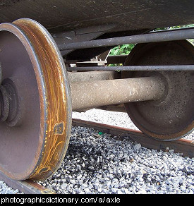 Photo of a train axle