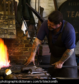Photo of a blacksmith at work