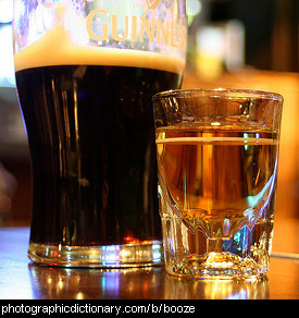 Photo of beer and whiskey