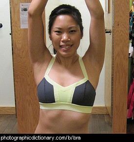 Photo of a woman wearing a bra.