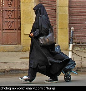 Photo of a woman wearing a burqa