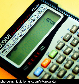 Photo of a calculator