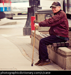 Photo of a man with a walking cane