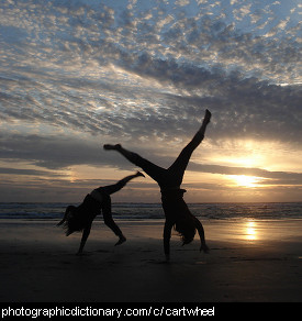 Photo of some people doing cartwheels