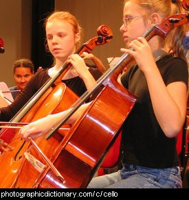 Photo of a girl playing the cello