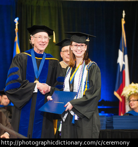 A graduation ceremony.