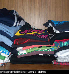 Photo of stacks of clothes