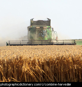 Photo of a combine harvester