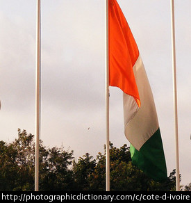 The flag of Cote D'Ivoire.