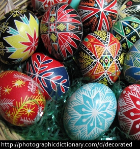 Photo of decorated Easter eggs