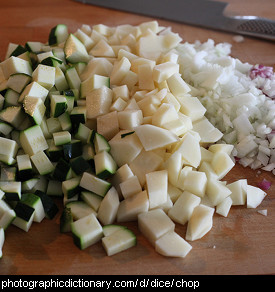 Photo of diced vegetables