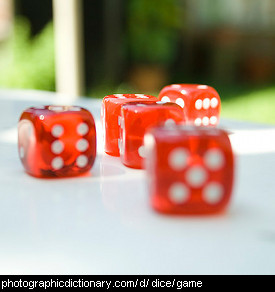 Photo of red and white dice