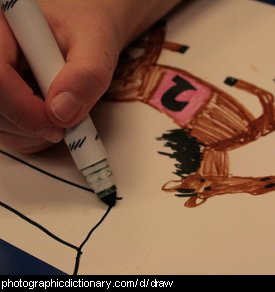 Photo of someone drawing a picture.