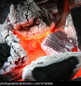 Photo of glowing embers