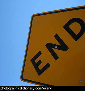 Photo of a sign that says end