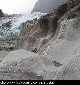 Photo of eroded rocks