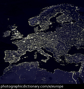 Photo of Europe at night