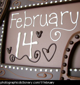 Photo of a sign that says February