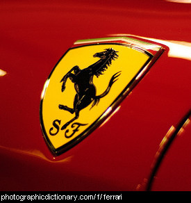Photo of a Ferrari badge