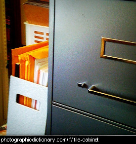 Photo of a file cabinet.
