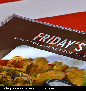 Photo of a menu that says Friday
