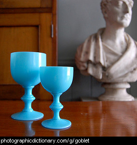 Photo of two blue goblets