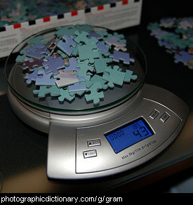 Photo of 43 grams of puzzle pieces