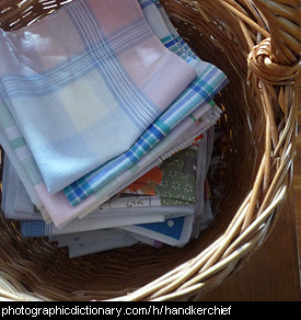 Photo of a basket of hankerchiefs