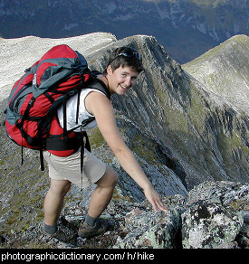 Photo of a woman hiking