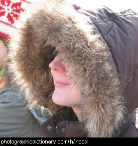 Photo of a woman wearing a hooded jacket.