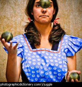 Photo of a woman juggling