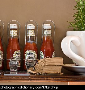 Photo of some jars of ketchup