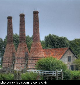 Photo of kiln chimneys