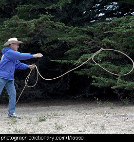 Photo of a man throwing a lasso