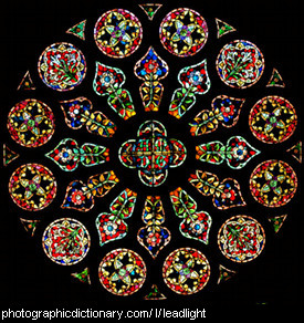 Photo of a stained glass window.