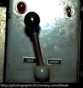 A machine lever.