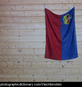 Photo of the Liechtenstein flag