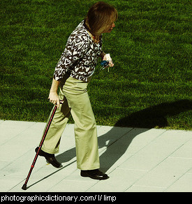 Photo of a woman limping
