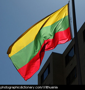 Photo of the Lithuanian flag