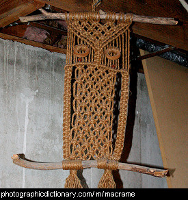 Photo of a macrame owl