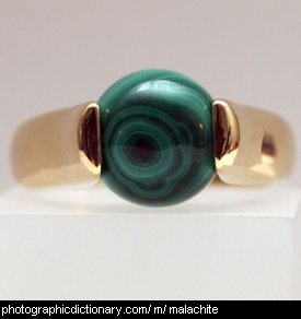 Photo of a malachite ring