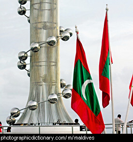 Photo of the Maldives flag