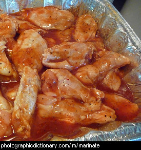 Photo of marinating chicken wings