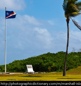 The flag of the Marshall Islands.